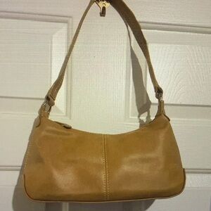 Vintage Tan Leather Shoulder Bag Medium Hobo Purse Women's Classic Everyday